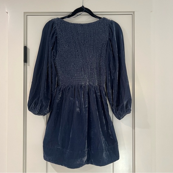 Free People • Blue Farrier Velvet Mini Dress • XS - Picture 6 of 9